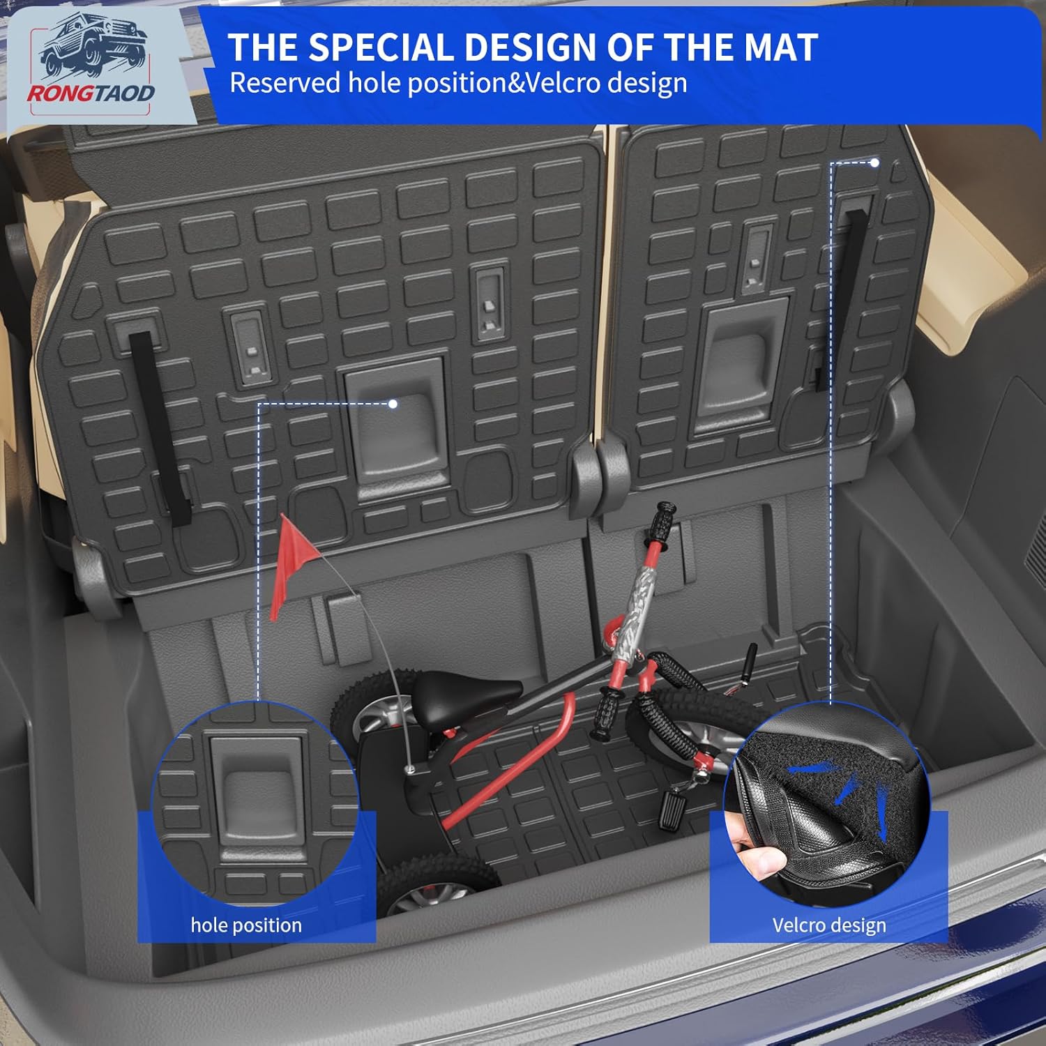 Rongtaod Cargo Mat Compatible with 2021-2025 2026 Toyota Sienna 7&8 Seats Cargo Liner Trunk Liner Trunk Mat 3rd Row Back Seat Cover All Weather 2024 Sienna Accessories (Backrest Mats+runk Mat)