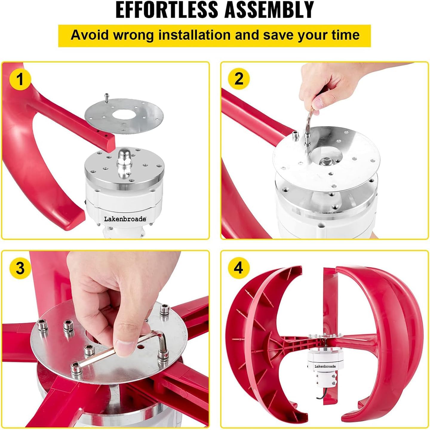 15000W/20000W Wind Turbine Generator with Controller,12V/24V/ 5 Blade Windmill Generator Wind Turbine Businesses Turbine Generator Kit for Home Camping,15000W-12V