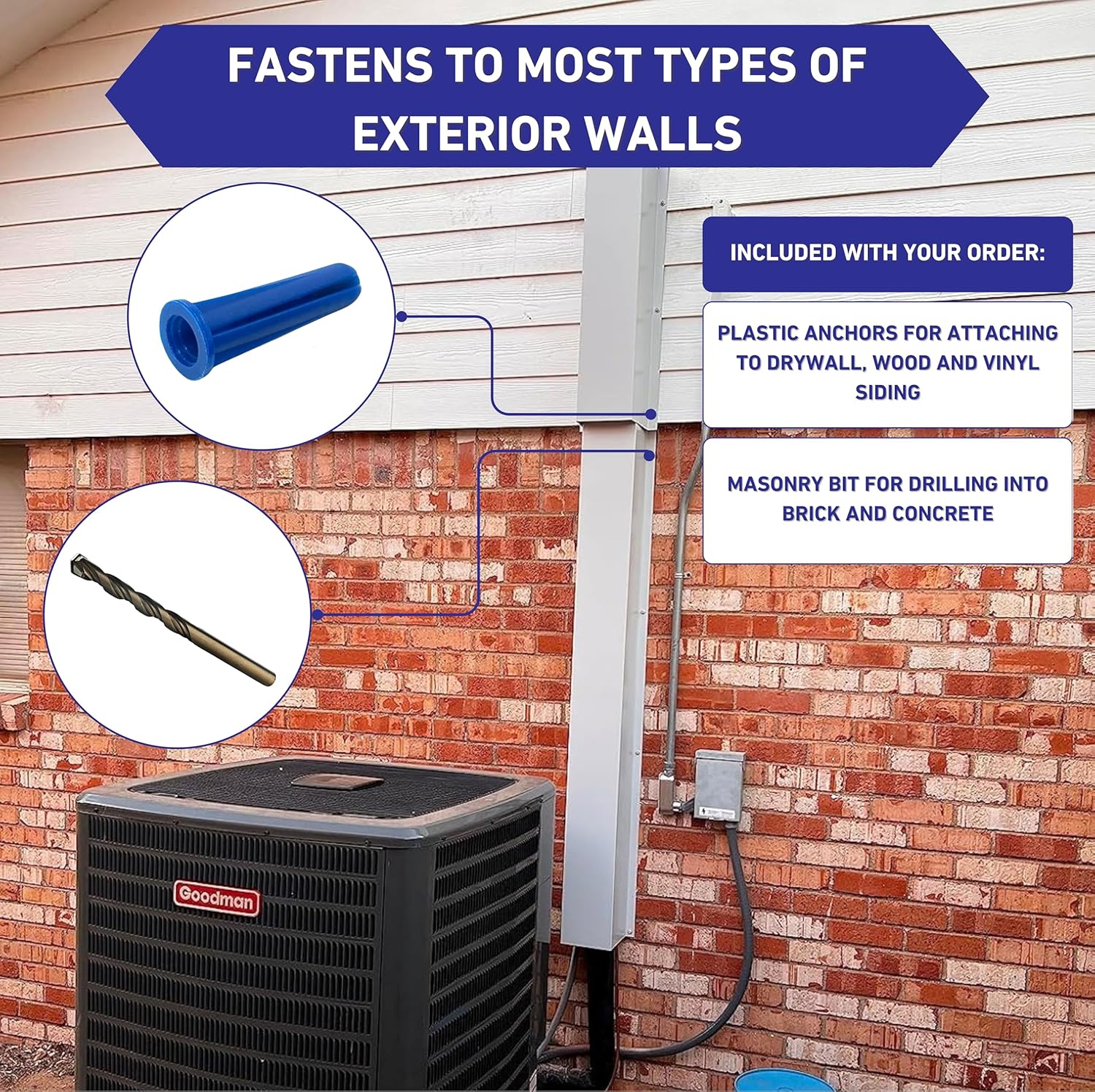 EAGLE 1 Metal Line Set Cover Kit for Mini Split and Central Air Conditioner & Heat Pump (Multiple Sizes and Colors) (4x4, Galvalume)