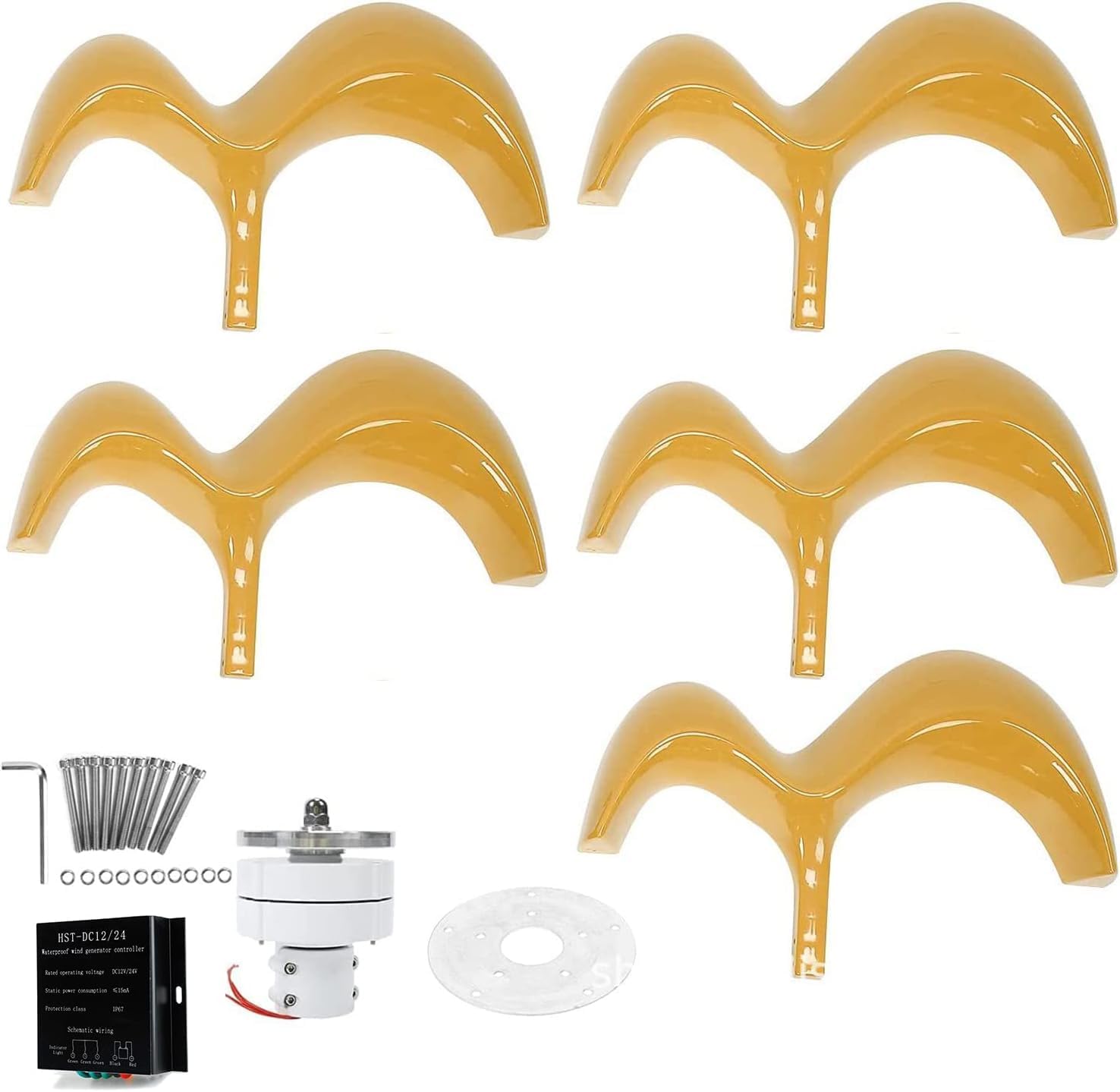 CAJUCA 6000W Permanent Magnet Wind Turbine Generator Home Windmill Wind Solar Hybrid System Starting Wind Speed with Wind Solar System Controller