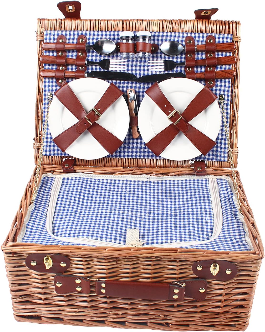 Four-Person Group Brown Outdoor Picnic Household Storage Basket