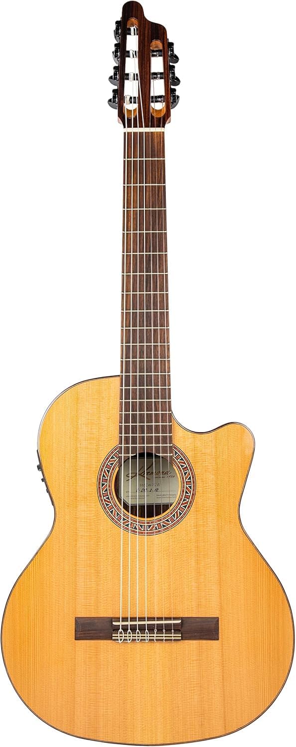 Kremona F65CW-7S VE – 7-String Acoustic/Electric Nylon String Guitar – Fishman Classica III – Handmade in Europe – Padded Gig Bag Included