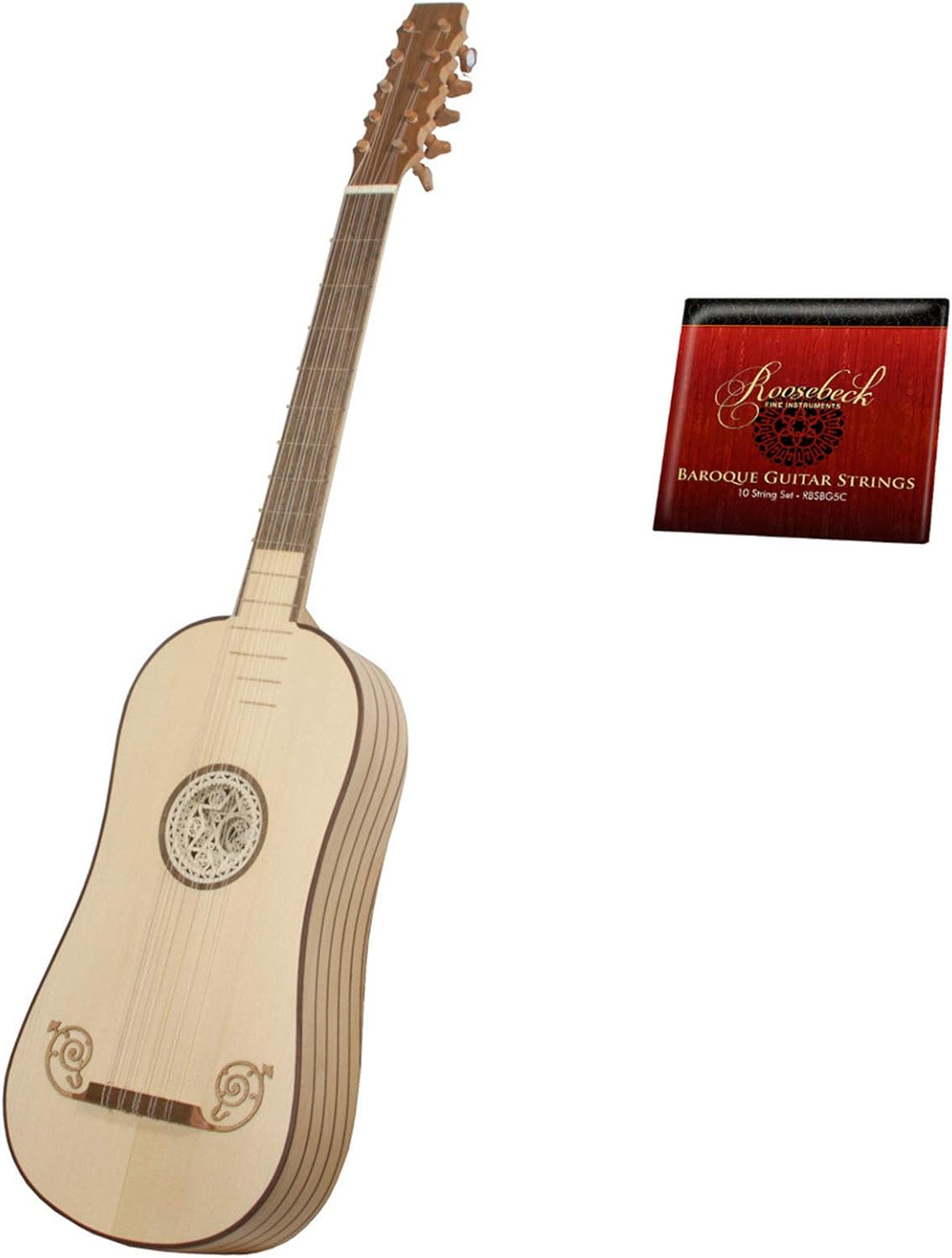 Roosebeck Baroque 5-Course Guitar w/Gig Bag & Extra String Set