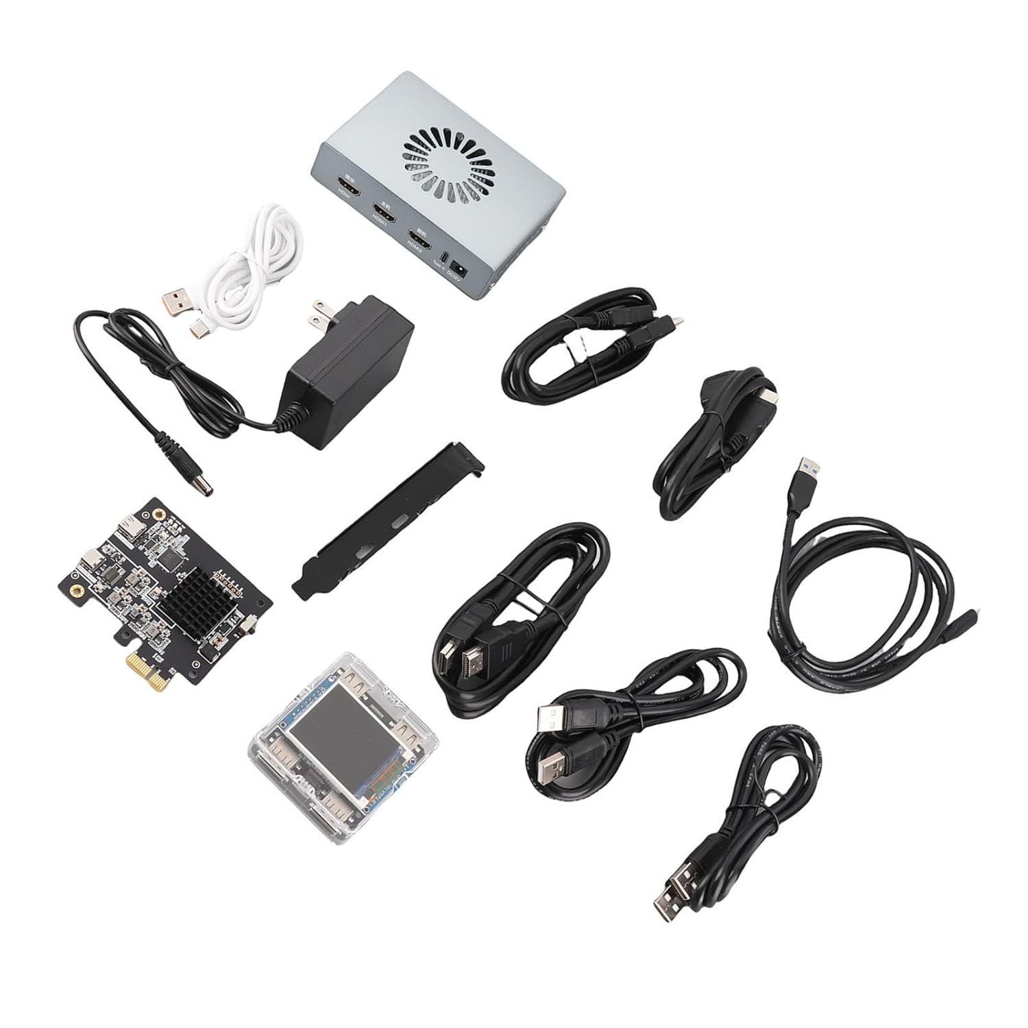 GOWENIC DMA Fuser Synthesizer, Lossless HD Multimedia Interface Synthesizer 3840x2160 Aluminum Alloy for Video Conferencing (US Plug)