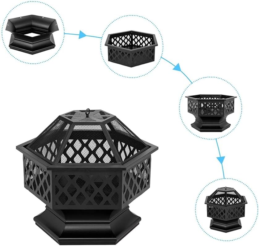 Outdoor Fireplaces Portable Courtyard Metal Fire Pit Shaped Iron Brazier Wood Burning Decoration for Backyard Poolside Fire Pits