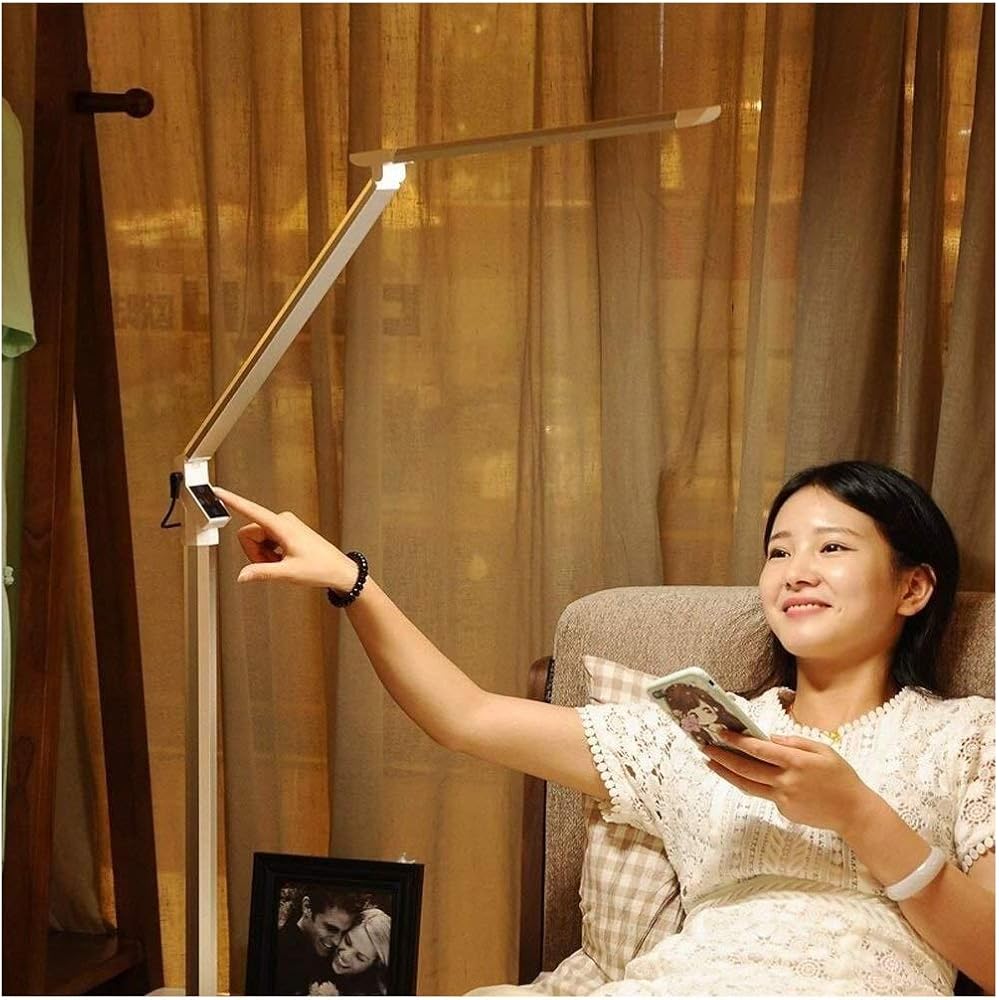 Floor Lamp Standing Lamp for Bedroom Dimming and Color LED Floor Lamps Smart Touch Aluminum Eye Protection Lighting Floor Table Lamp Modern Minimalist Living Room Bedroom Reading Floor Desk Light