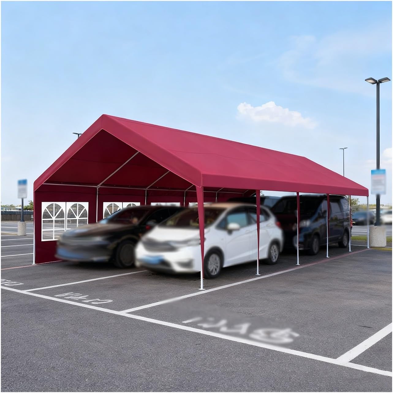 Heavy Duty Carports for All-Weather Outdoor Carport Canopy with Metal Frame for Tractor Truck RV SUV(16.4x32.8x6.5ft)