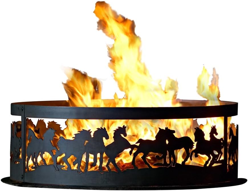 P&D Metal Works Mustangs Fire Ring Size: Medium