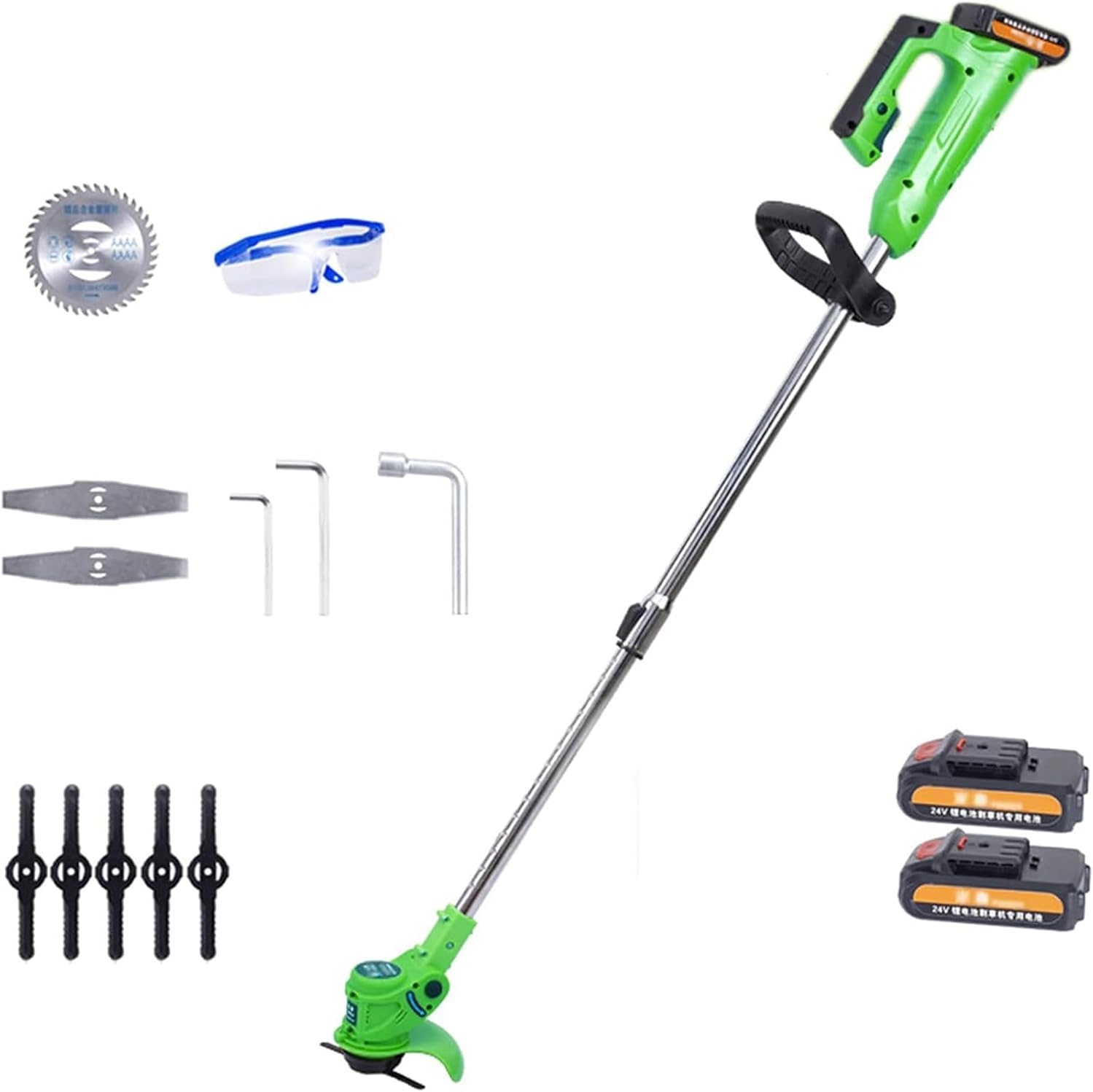 Electric Lawn Mower 12V Battery Powered Portable Rotary Electric Lawn Mower Lightweight Rechargeable Telescopic Garden Lawn Mower Household Weeding