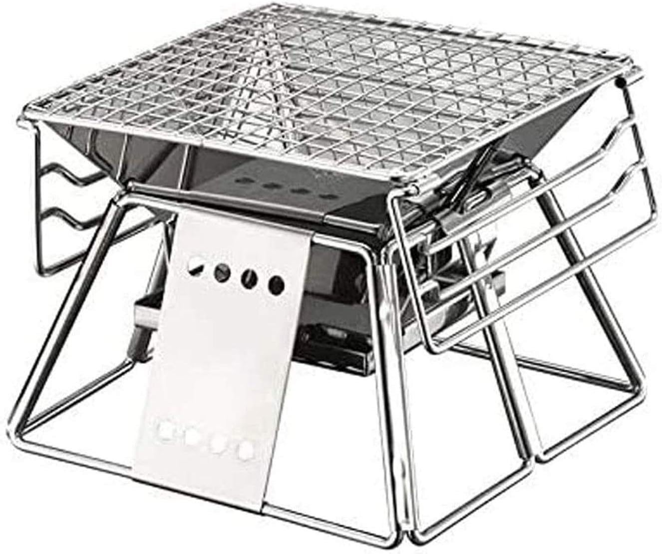 Fire Pits,Portable Fire Pits,Grill Fire Pit,Portable Foldable Stainless Steel BBQ Rack Non-Stick Surface Folding Barbecue Grill Outdoor Camping Picnic Tool