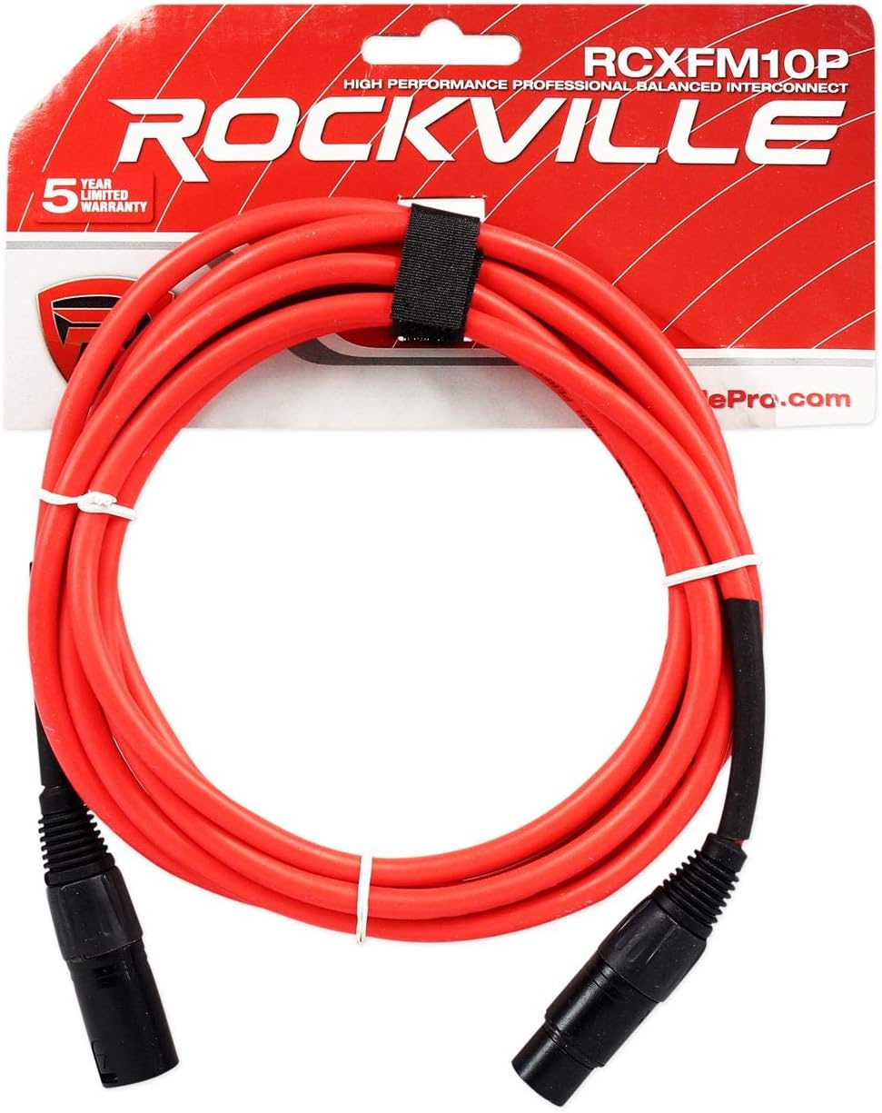 Audiosavings Bundle: Scarlett 16i16 4th Gen 24-bit/192kHz USB Audio Interface Bundle with Rockville RCXFM10P-R Red 10' Female to Male REAN XLR Mic/Speaker Cable (2 Items)