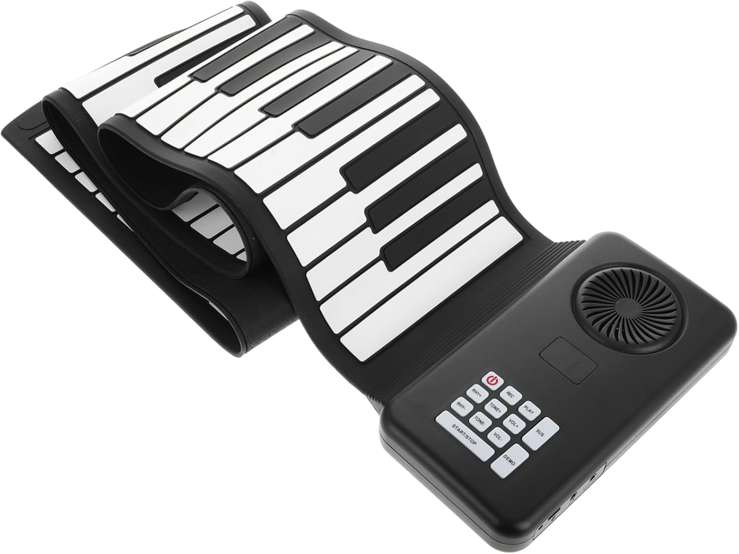 ibasenice Foldable Roll-up Electronic Piano with Speaker Portable Silicone Keyboard for Music Practice Battery-powered Easy Storage for Beginners and