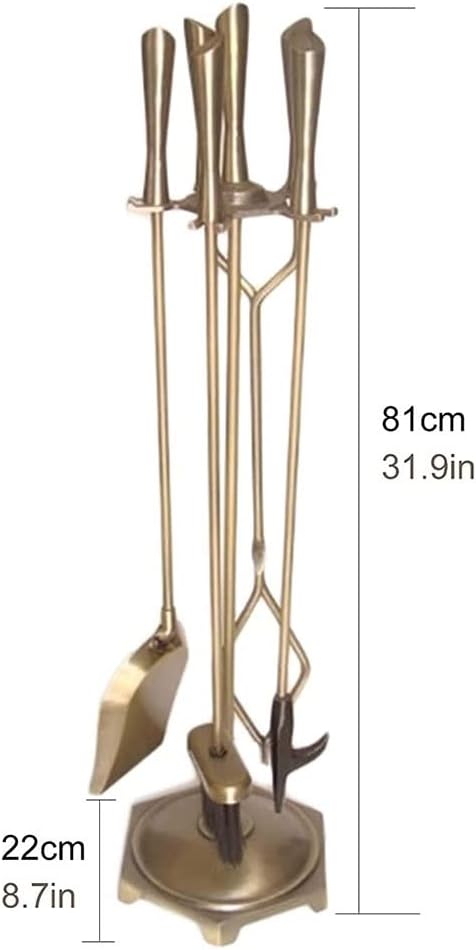 Patio Lounge Chairs Fireplace Tools Set 5 Pieces Wrought Iron Fire Place Pit Poker Holder 31