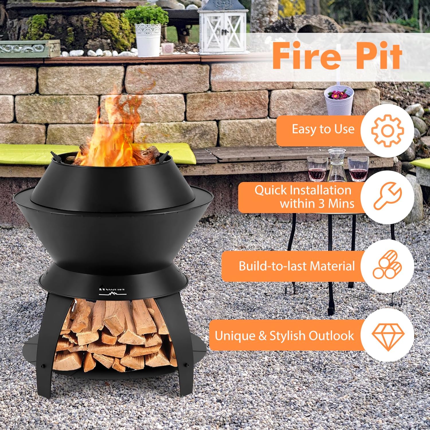 Giantex 3-in-1 Outdoor Fire Pit, 20