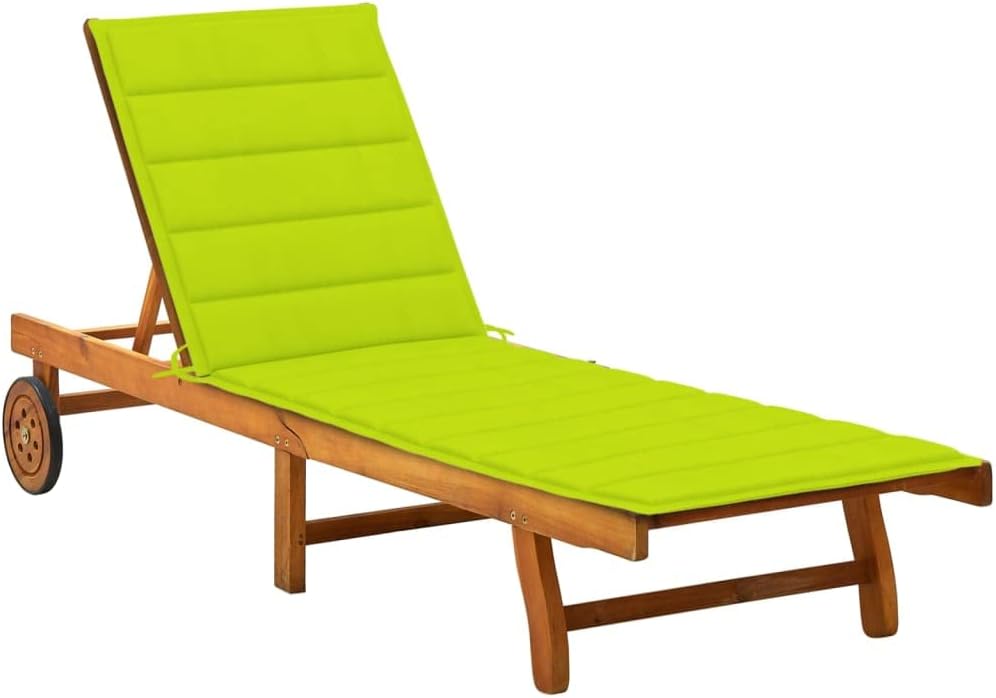Patio Lounges Patio Sun Lounger with Cushion Solid Acacia Wood