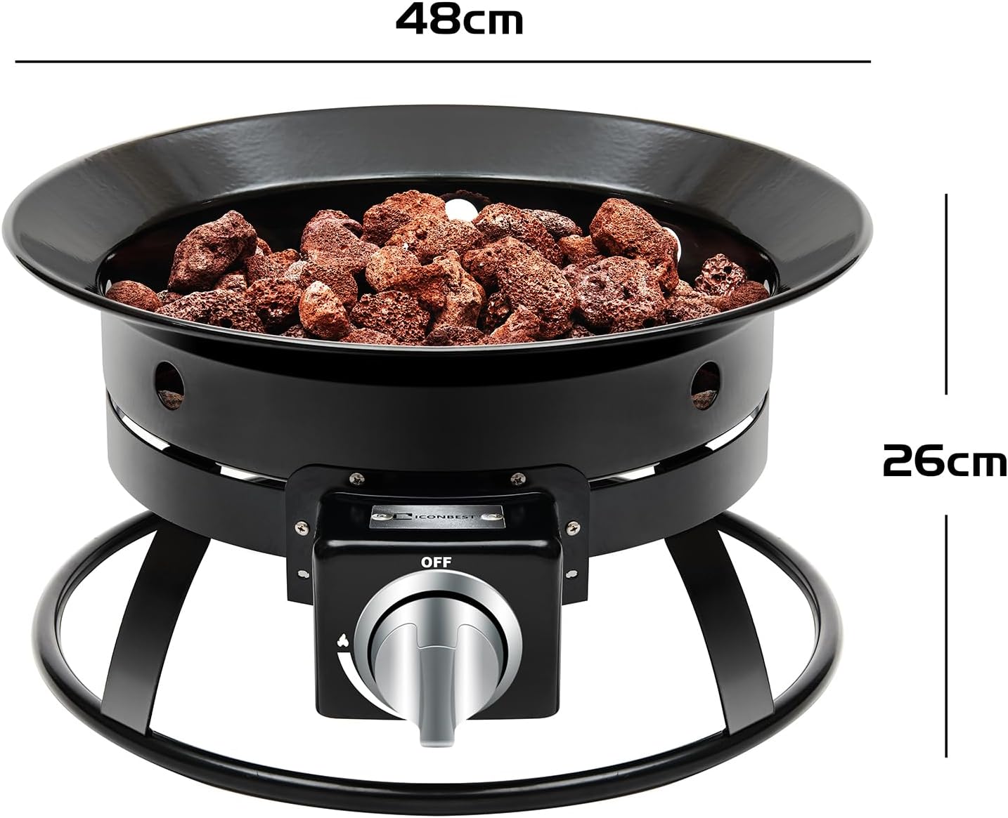 Outdoor Living Firebowl - Smokeless Portable Propane Fire Pit, 19-inch Diameter and 52,000 Btu (19 inch)