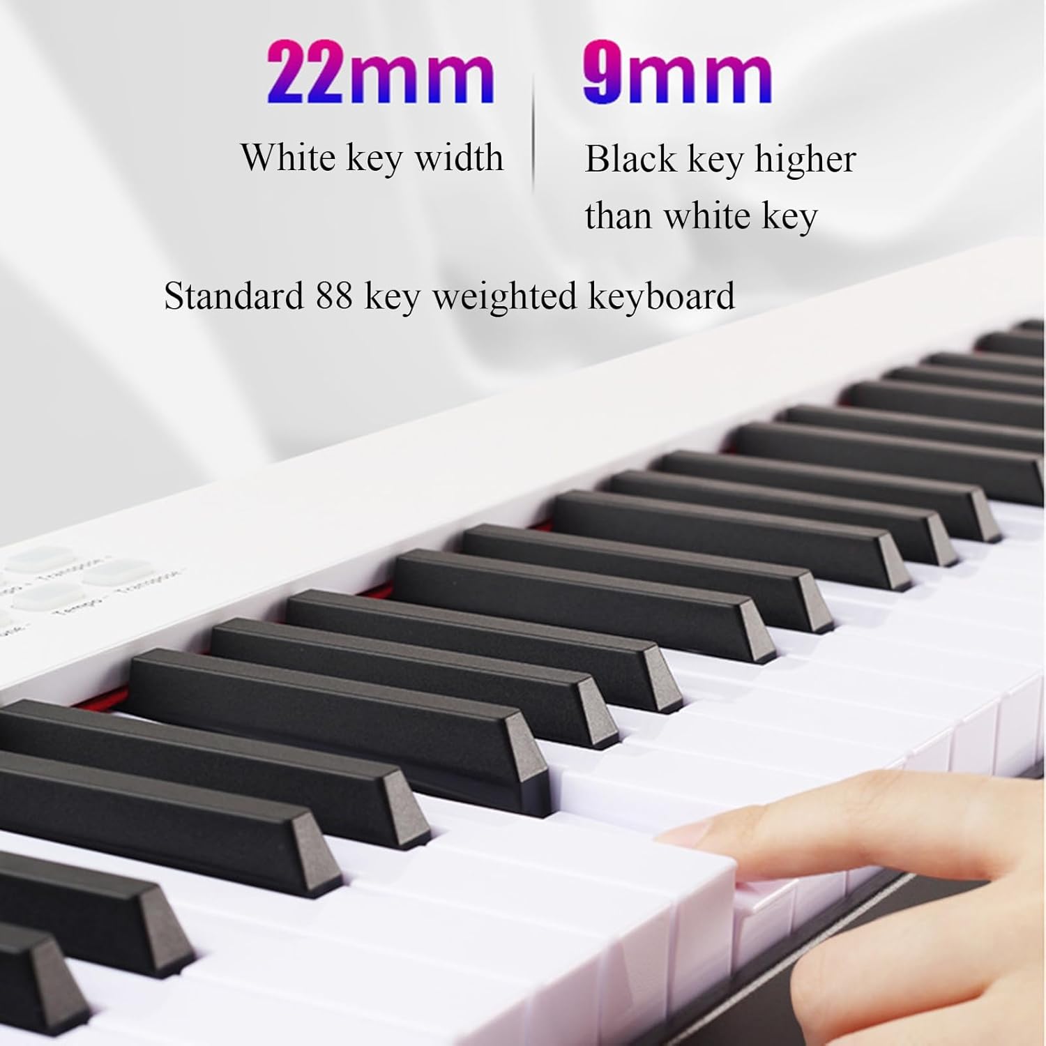 Electronic Piano Keyboard Bluetooth MIDI Support 88 Keys Weighted Digital Pianos With Power Adapter, Pedal, Music Stand, Bag For Beginners