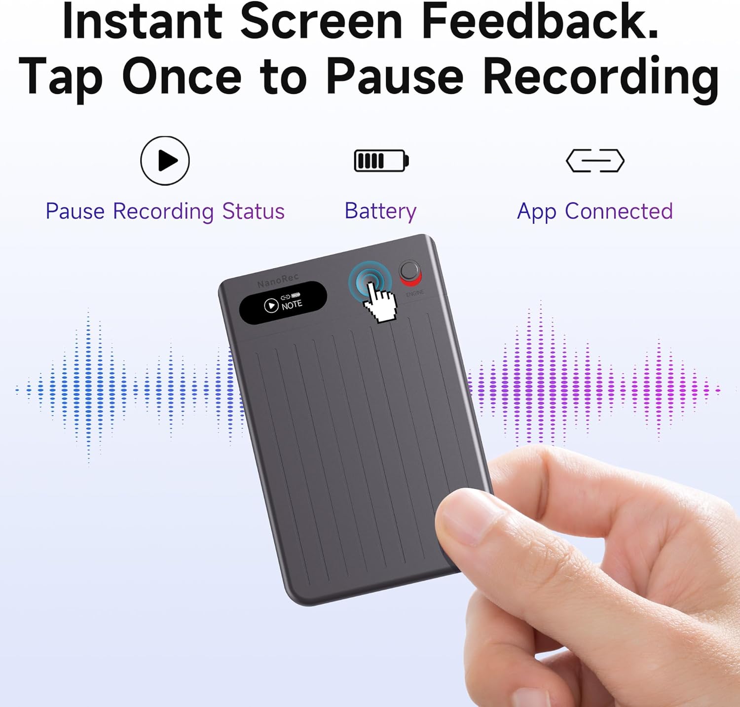 AI Voice Recorder, 64GB Audio Note Recorder – 73H Battery, USB-C Fast Charge, Magnetic Clip, 118-Language Transcription, AI Noise Cancellation, App Control, for Lectures, Meetings, Calls- Gray