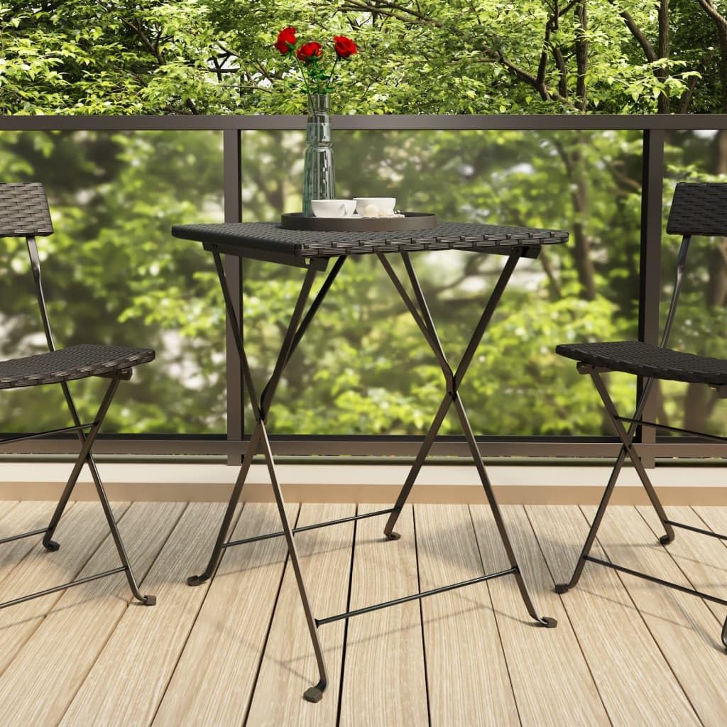 Folding Bistro Table Black 21.7
