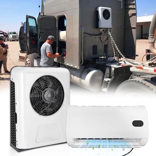 Treeligo 12V Air Conditioner, Mini Split Air Conditioner, 12 Volt DC Air Conditioner, for Truck Parking Split Electric AC Unit, for Semi-Truck, Trailer, Camper, Crane Loader Excavator