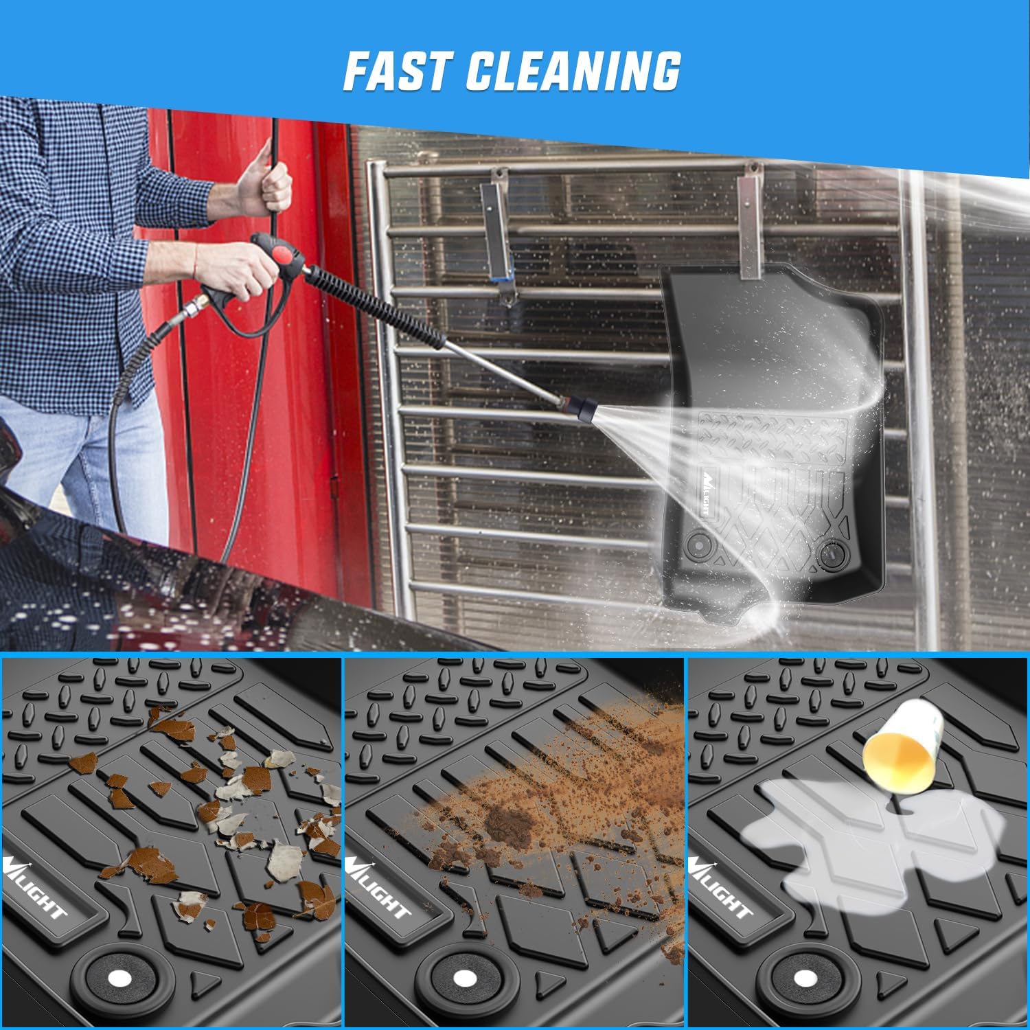 Nilight TPE Floor Mats for Jeep Gladiator JT 2020 2021 2022 2023 2024 2025 2026 All Weather Custom Fit Heavy Duty Floor Liners