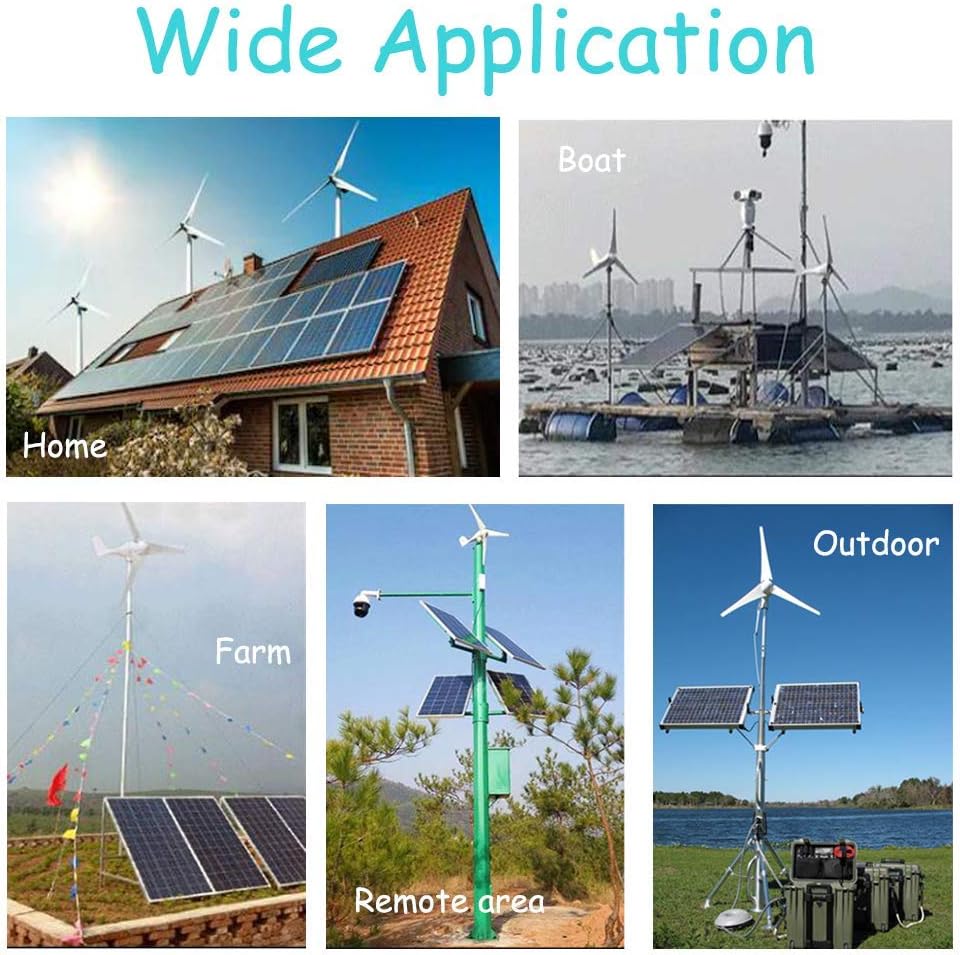 500W Solar Wind Power Kit: 400W Wind Turbine Generator + 120W Flexible Mono Solar Panel + Hybrid Charge Controller