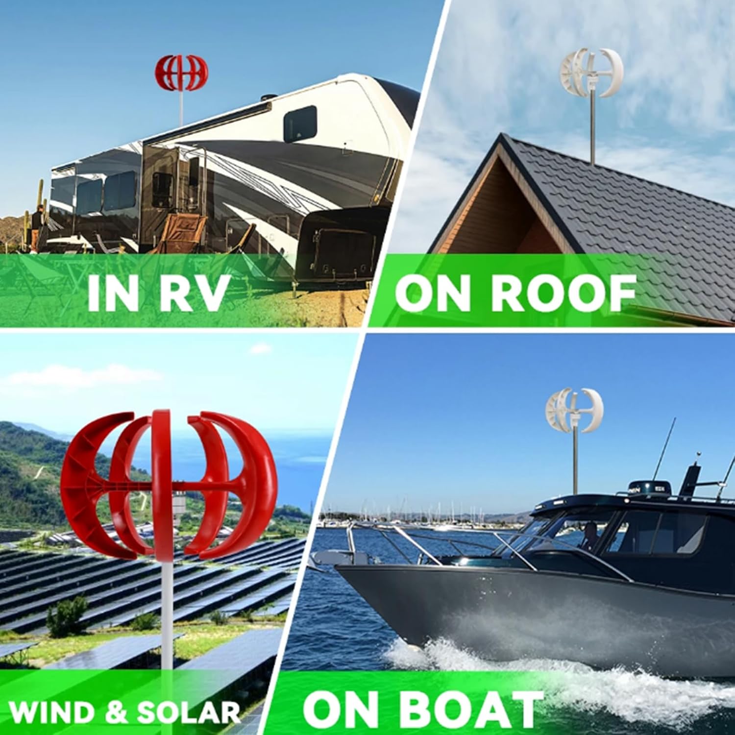 2000W Low Speed New Energy Wind Turbine Generator, 12V 24V 48V 220V Vertical Wind Turbine Generators for Outdoor Street Lights(with Controller)