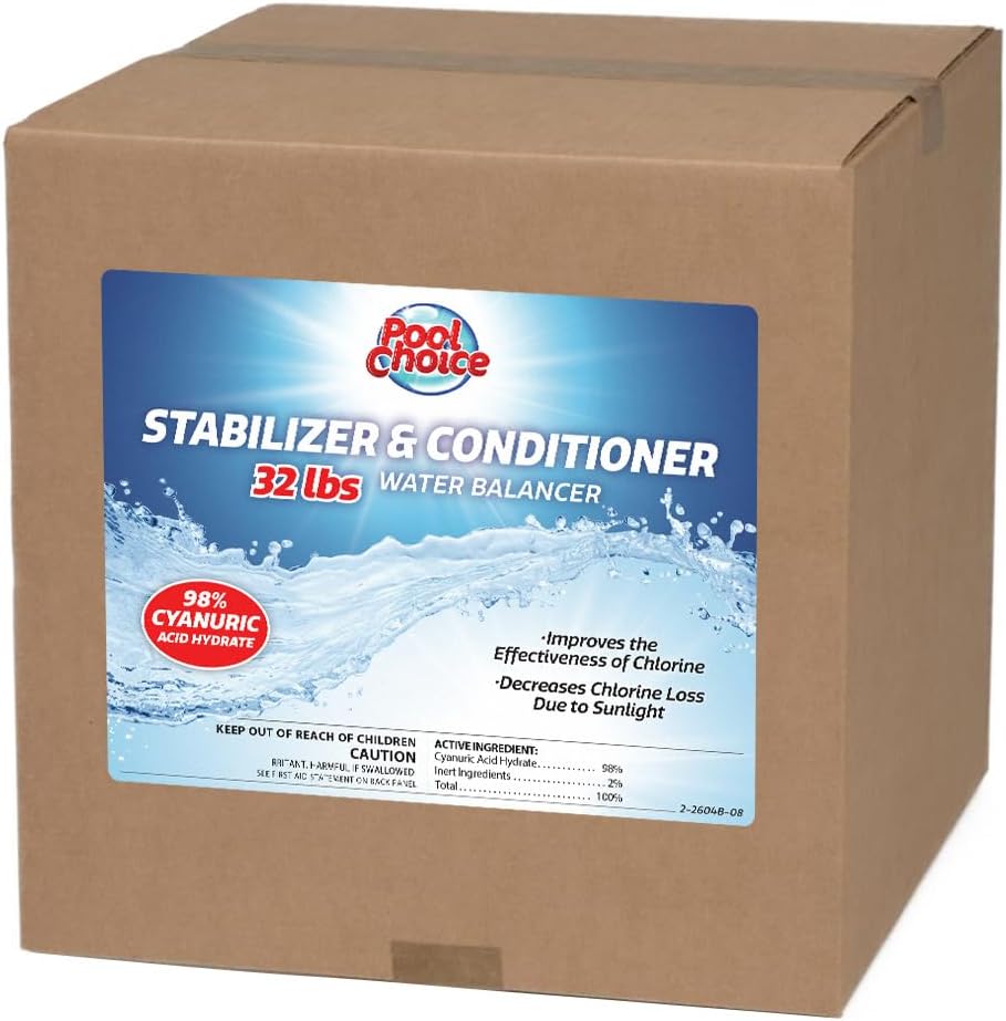 SpaChoice 32-Pounds Premium Pool Stabilizer and Conditioner, Concentrated Cyanuric Acid for Pools, Helps Chlorine Last Longer