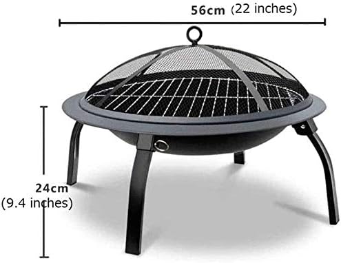 Fire Pits Outdoor Wood Burning Outdoor Gas Fire Pit, Portable Heater 56cm Diameter Firepit Bowl