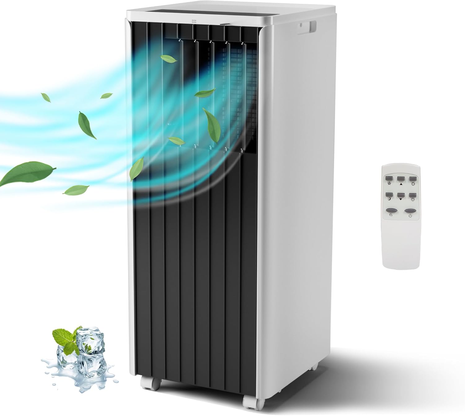 8,000Btu Portable Air Conditioners for Rooms up to 350 Square Meters, 3-in-1 Portable AC Units, Dehumidifier and Fan with Digital Display, Remote Control, Window Mounting Kit and 24 Hour Timer