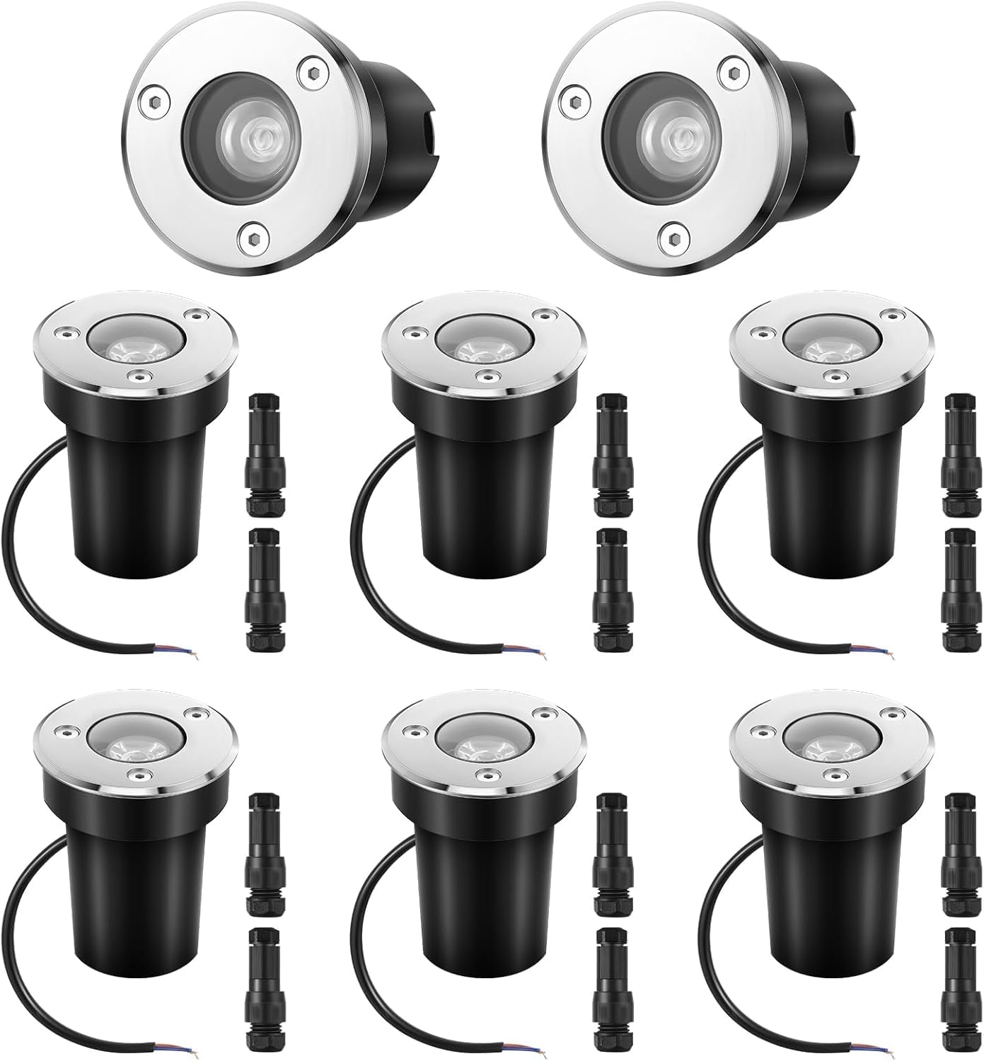 Cool White Low Voltage Well Lights Landscape LED In Ground Outdoor, (RGB, 6Pack, RGB)