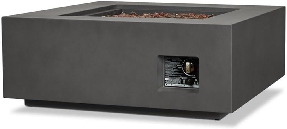 Real Flame Aegean Stainless Steel Fire Table with Conversion Kit in Slate Gray