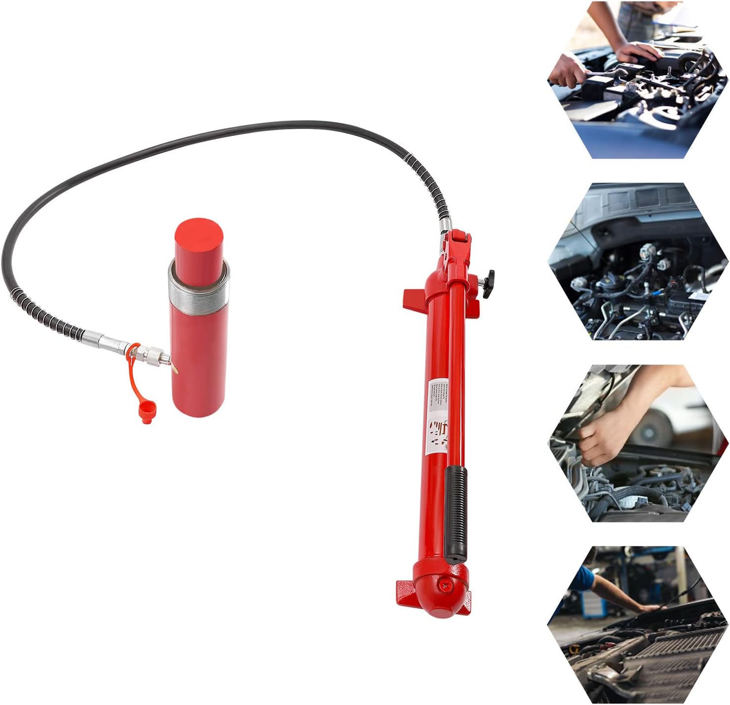 20Ton Porta Power Hydraulic Jack Ram, Auto Body Frame Repair Kit 18 Accessories Loadhandler Equipment with Storage Case Equipped with a 5ft/1.5m Oil Repair (20T)