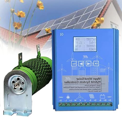 12000W Wind Solar Hybrid Charge Controller - Auto Regulator for 12V/24V/48V Systems, LCD Display, Compatible with LiFePO4, AGM, Gel, Flooded & Lithium Batteries, Supports Wind Turbine & Solar Panel