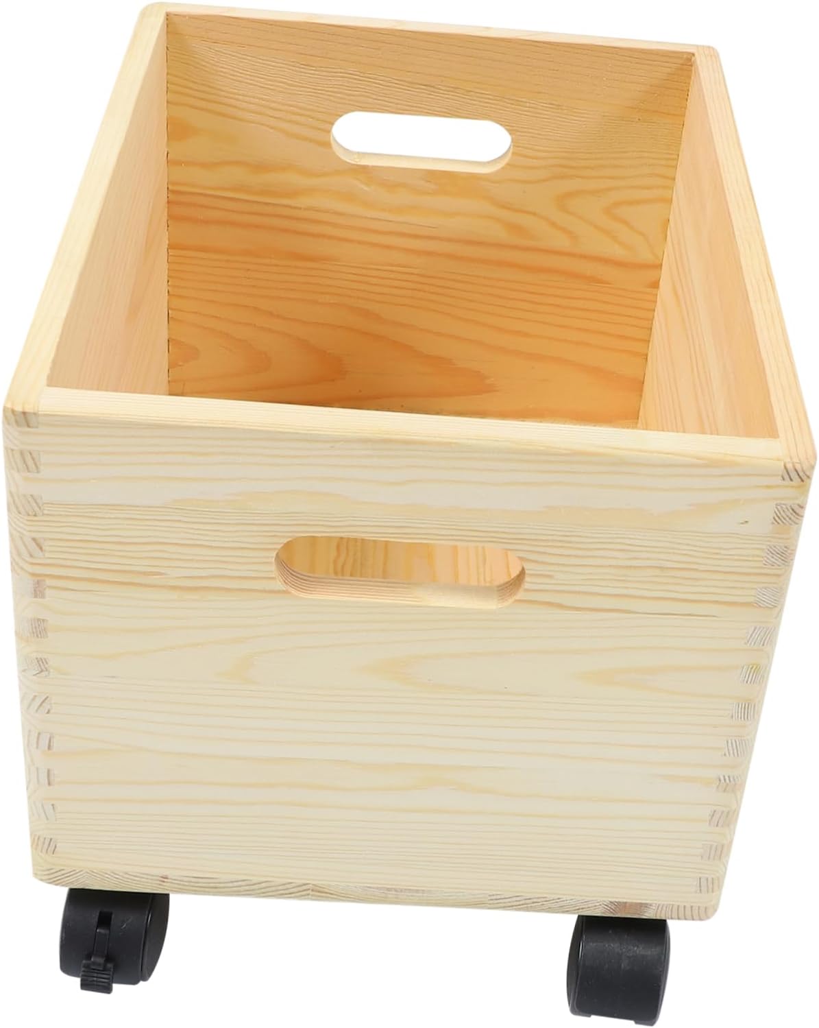 Wooden Storage Box Wheels Fashionable Design Ideal for Household Organization