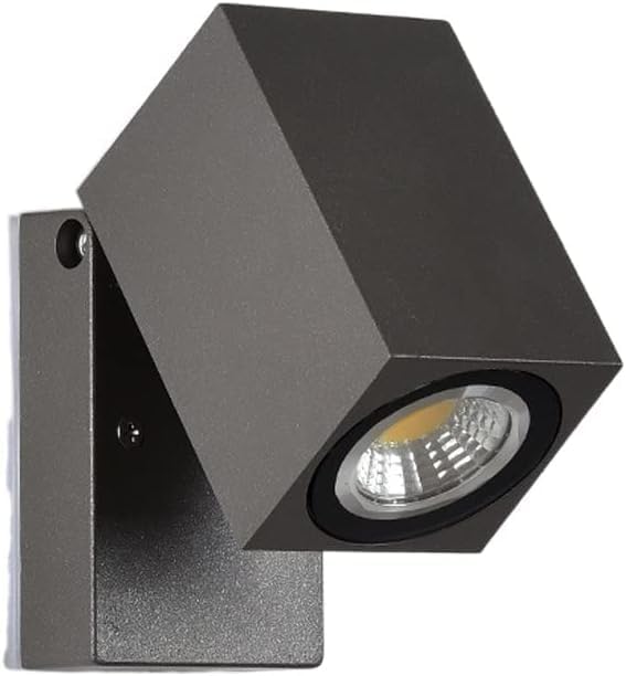 Reading Light 5W LED Outdoor Wall Sconce IP65 Wall Light Angle Adjustable Balcony Aisle Corridor Exterior Wall Lamp Patio Square Lighting Fixture (Color:Gray)