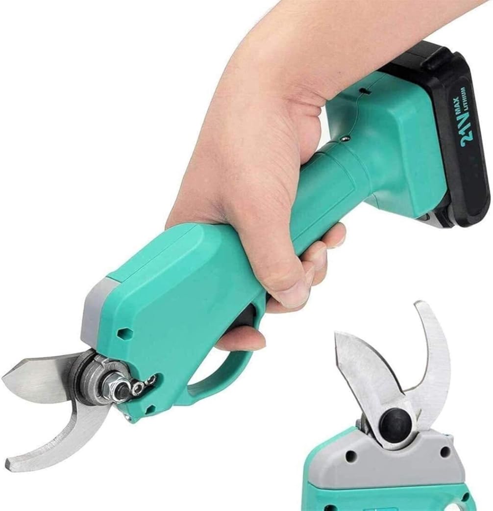 Professional Electric Pruning Shears 21V Lithium Cordless Scissors, Steel Blade, Led Flashlight Function, Garden Tree Stems Within 30Mm,