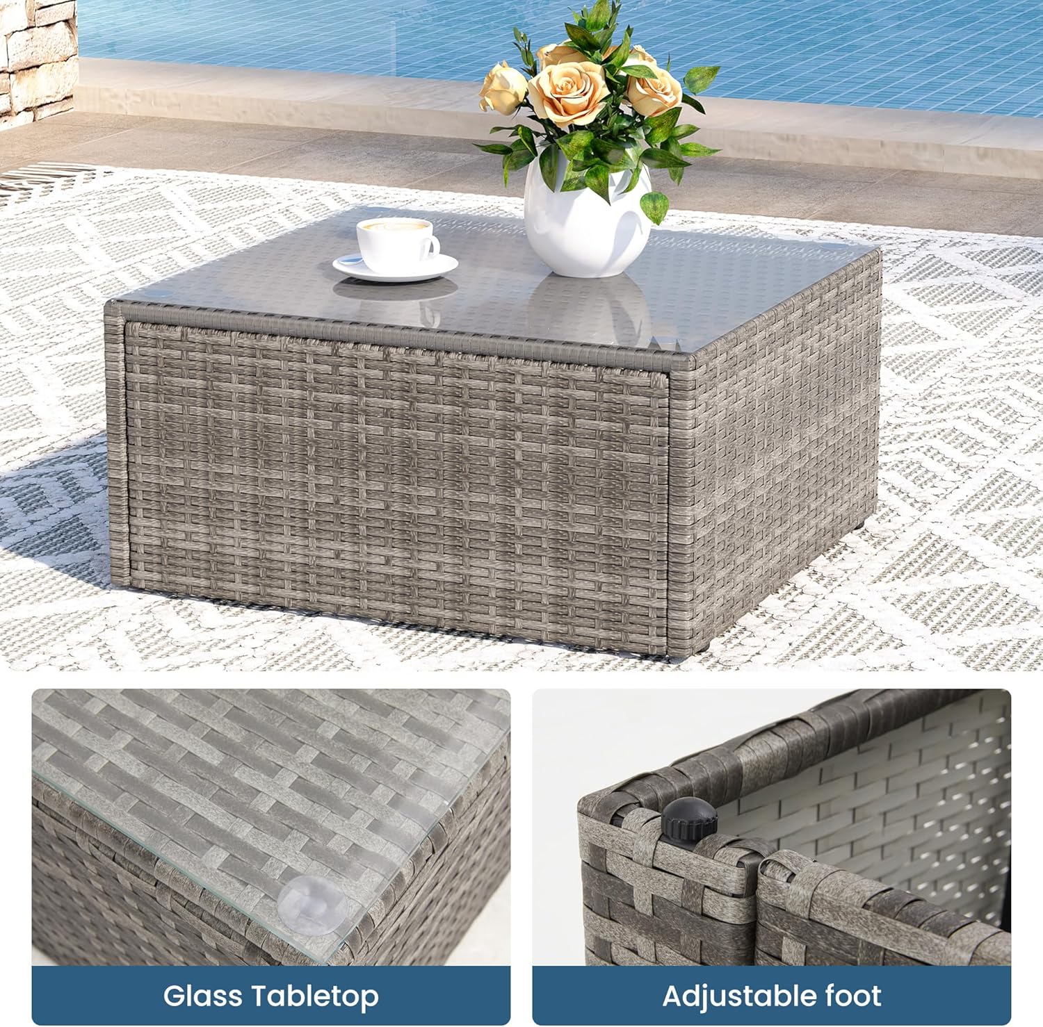 8 Pieces Outdoor Patio Furniture Set with 43