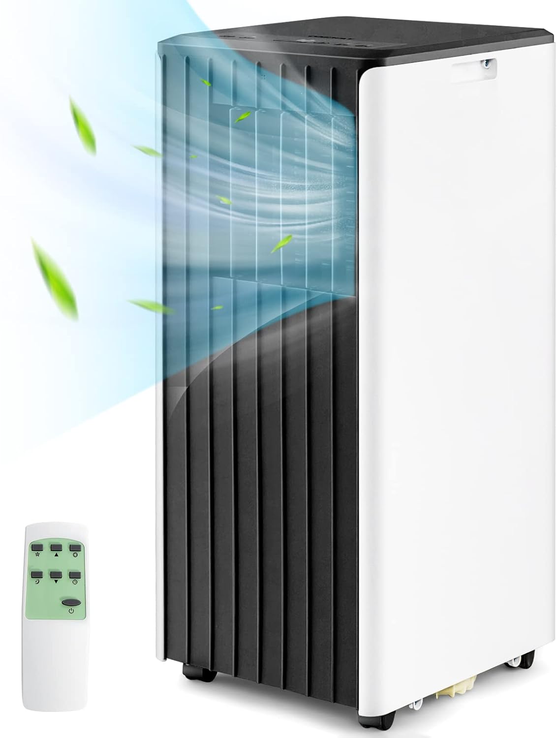 COSTWAY 8000 BTU Portable Air Conditioner, 3-in-1 AC Unit with Dehumidifier & Smart Sleep Mode, 24H Timer & Remote Control, Cools Rooms up to 250 Sq.Ft, Window Kit Included