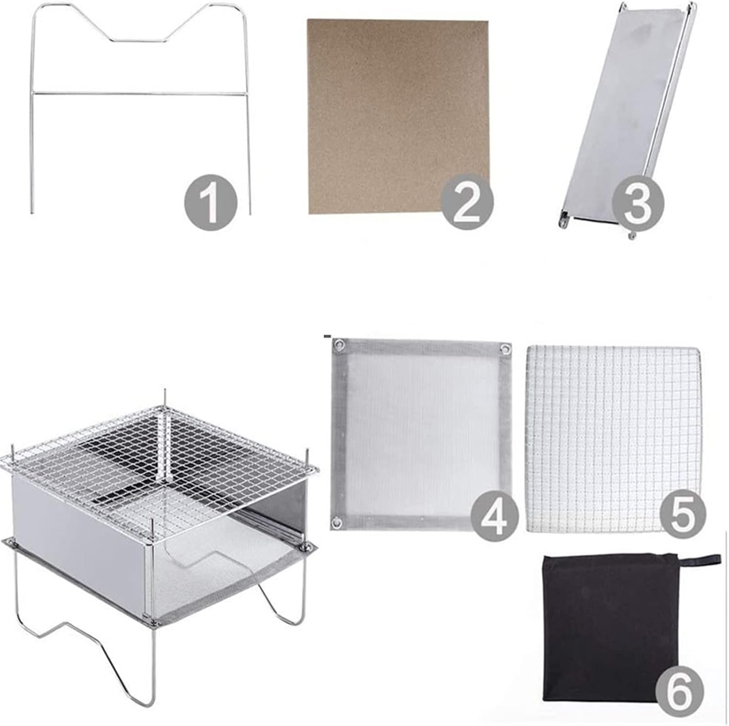 Grills Outdoor Camping Stove Stainless Steel Folding Bonfire Barbecue Burning Firewood Stove Mini Fire-Pit Portable Picnic Stove