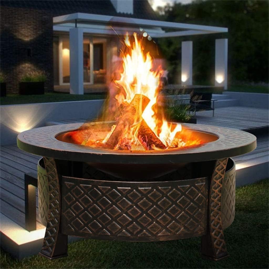 Fire Pits Outdoor Wood Burning Outdoor Fire Pits Round Fire Pit with Spark Screen