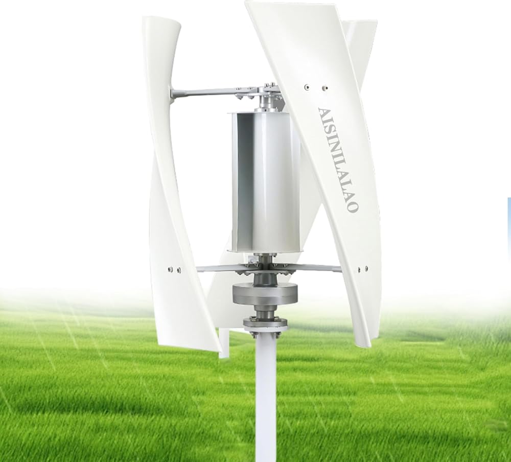 4000W-6000W Vertical Axis Wind Power Turbine Generator, Low RPM 12V 24V 48V Wind Turbines Generator Vertical Windmill with MPPT Controller for Home Farm