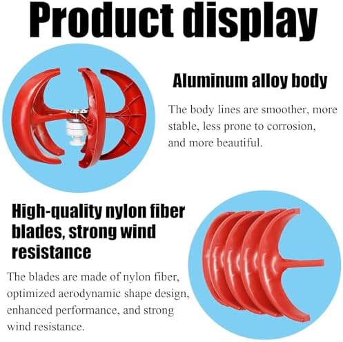 2000W Vertical Wind Turbine Generator Kit 12V/24V with Controller - Eco-Friendly Renewable Energy for Home, RV, Chalet & Terrace - Efficient Permanent Magnet Design