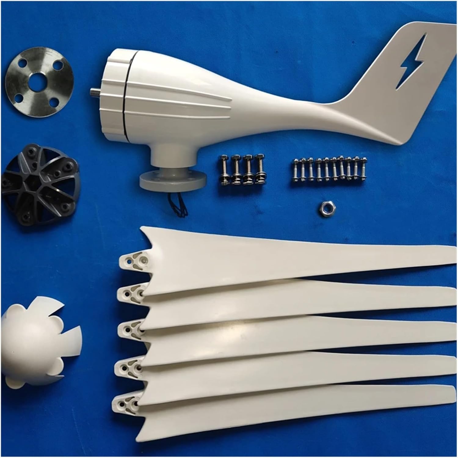 Wind Turbine Generator Kit, Windmill Turbine Generator 3000KW 12v 24v 48V Low Wind Speed Three Phase for Home Use for Hybrid Solar Wind System(24V)