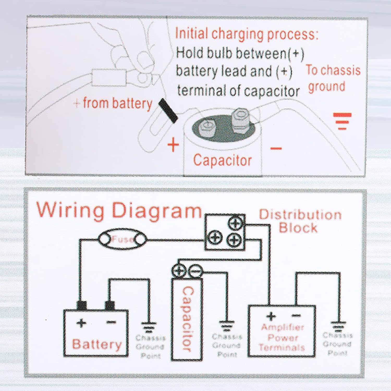 Estink Car Audio Power Capacitor, 2000W High Capacity Performance, Boost Bass Amplifier Power, Instant Power Supply, Integrated Digital Display, Easy Installation Process, Red LED