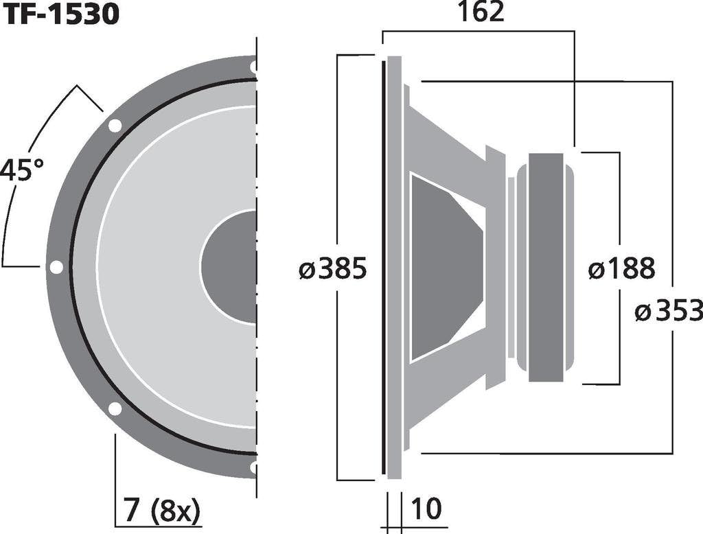 Celestion TF 1530 400 Watt Raw Frame Speaker 8 Ohm, 15 inch