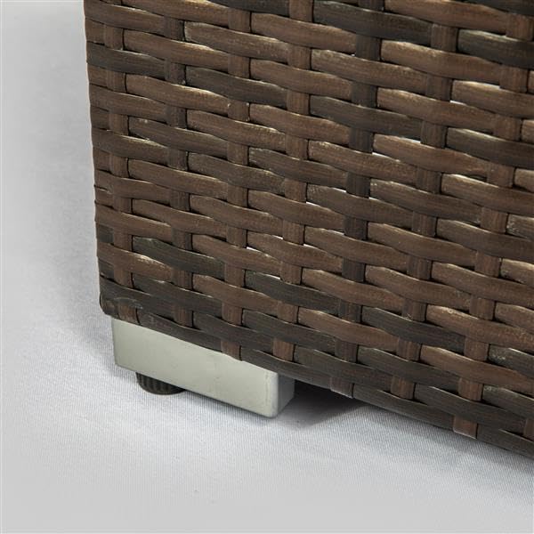 Outdoor Fire Table Propane Fire Pit Rattan Gas fire Table, Gas fire Table with Tile Tabletop