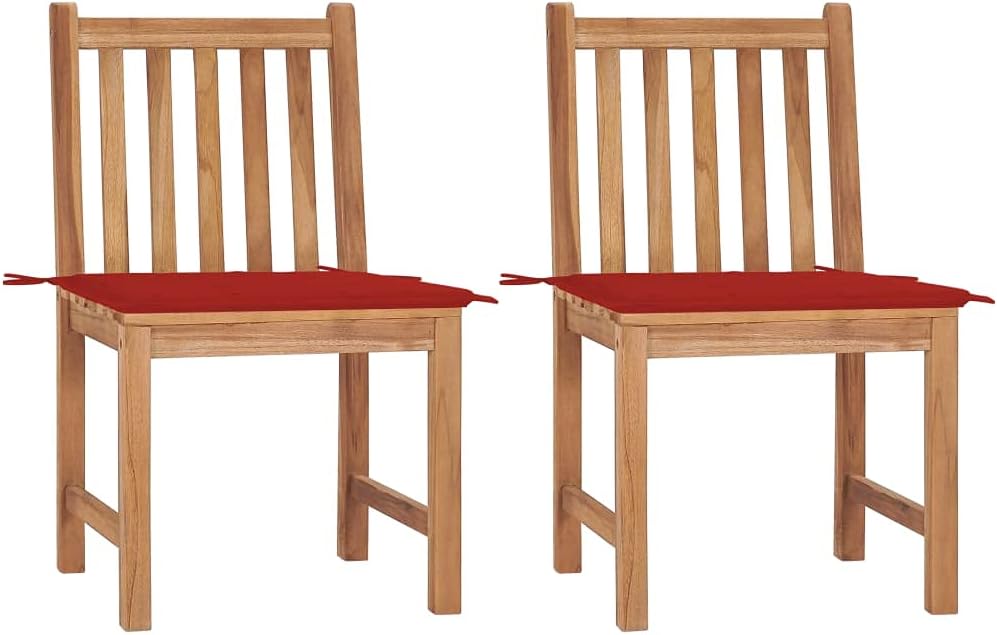 Patio Chairs 2 pcs with Cushions Solid Teak Wood,Premium Teak Wood Patio Chair Set with Cushions: Relax and Enjoy Your Outdoor Haven Outdoor Furniture, Outdoor Chairs