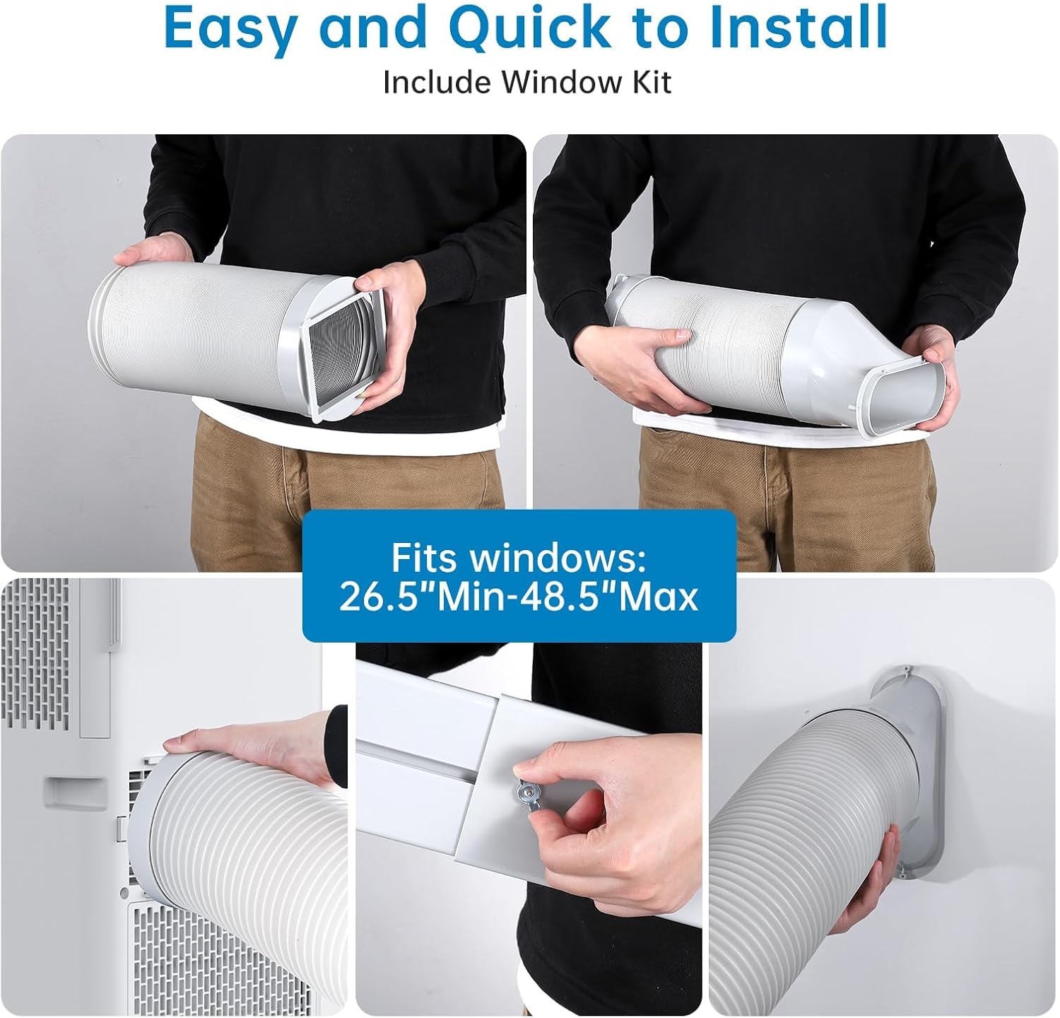 GAOMON 8,000 BTU Portable Air Conditioner for Room up to 350 Sq. Ft., Portable AC Unit with Remote Control, Sleep Mode, Window Kit Included, White