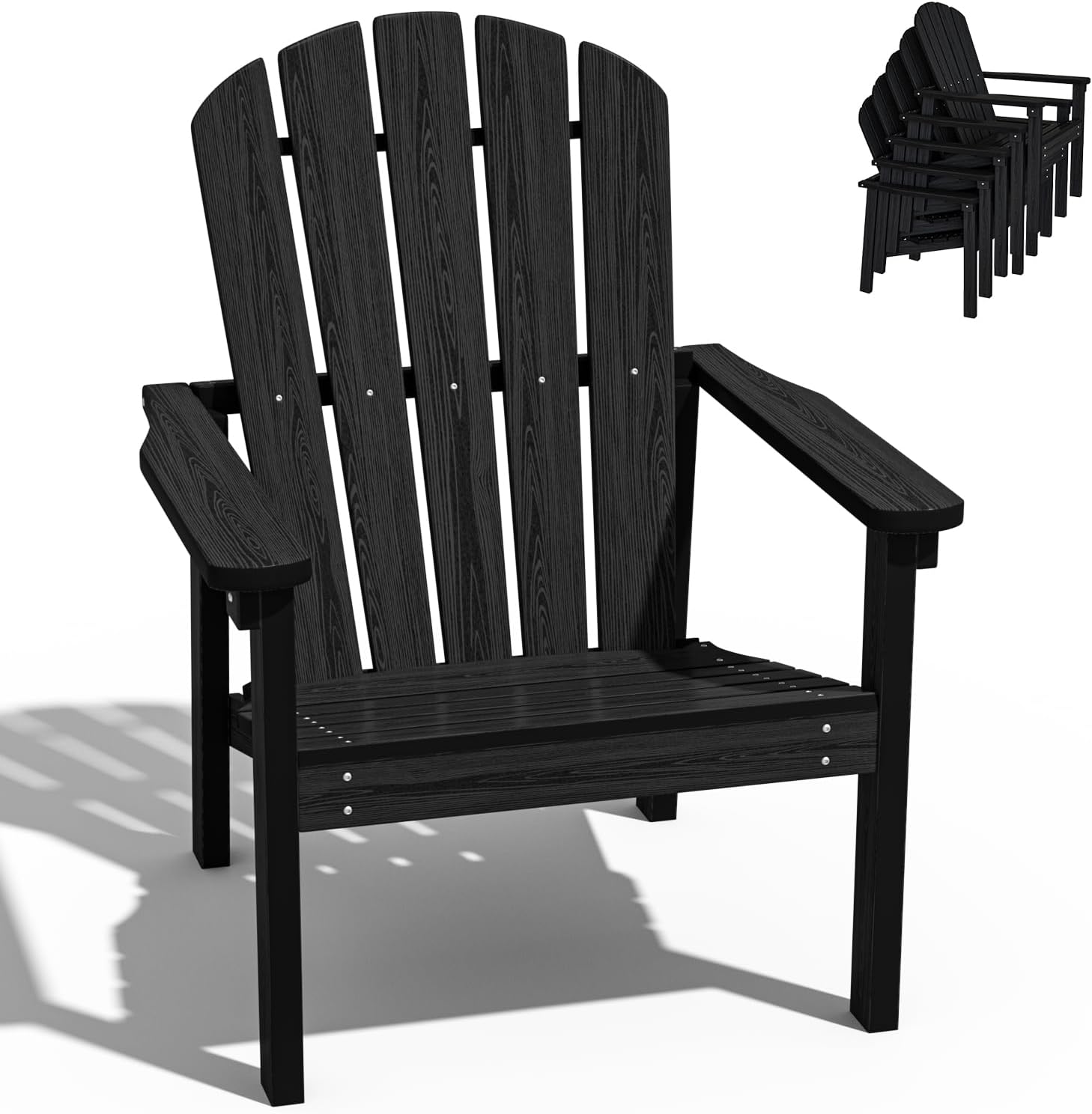 nevilywood Compact Stackable Adirondack Chairs, 26.3